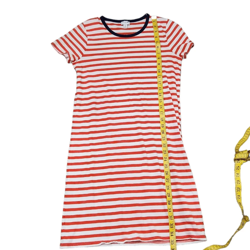 J Crew Short Sleeve Striped T-Shirt Dress 100% Cotton Super Cute Size XS